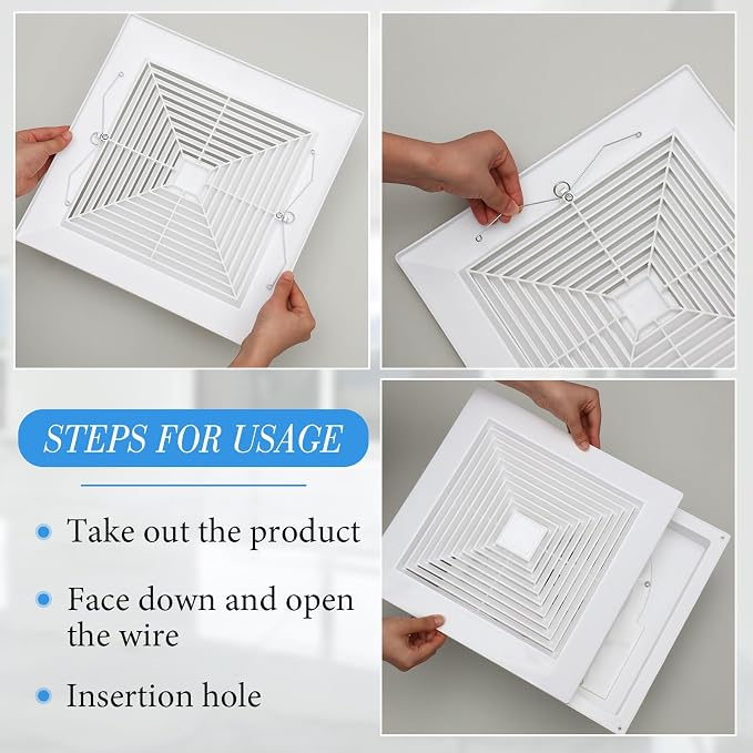 Baquler 2 Pcs 9.84 x 9.84'' Exhaust Bathroom Fan Cover - Image 4