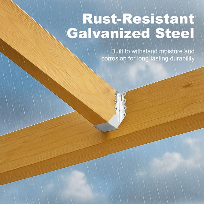 25 Pcs 2x8 Face Mount Joist Hangers, 20 Gauge Galvanized Joist Hangers - Image 4