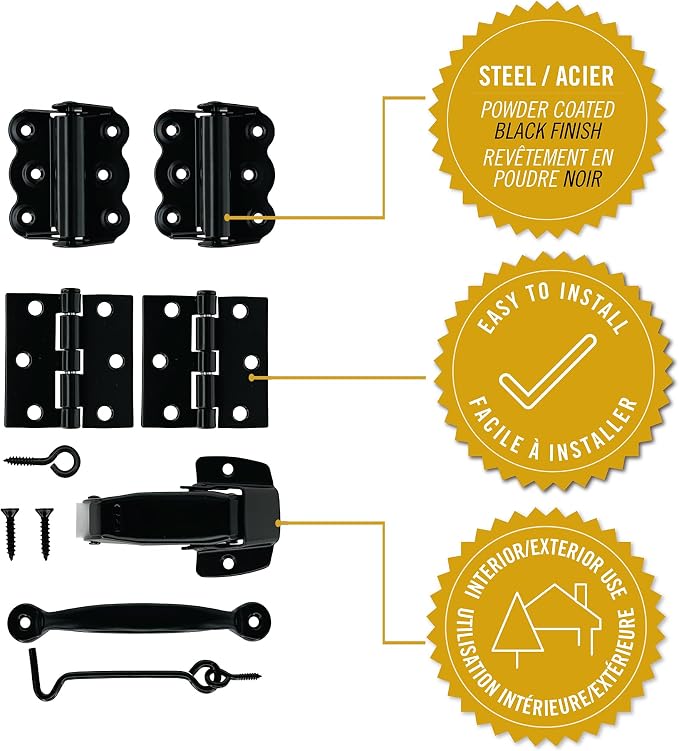 Nuvo Iron Black Screen Door Hardware Kit - Image 3