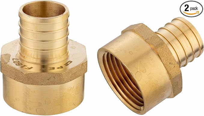 EFIELD Pex 3/4" x 3/4" Female NPT Thread Adapter | PEX Barb Crimp Brass Fitting by EFIELDPEXTUBING