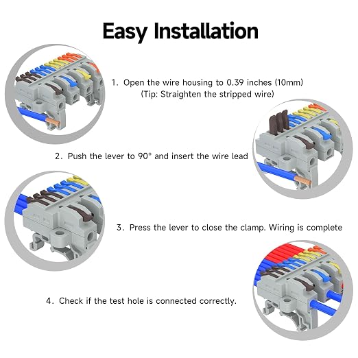 2Pcs Lever Wire Connectors, 4 in 12 Out, 0.7-2.5 mm² | Quick Wiring DIN - Image 6