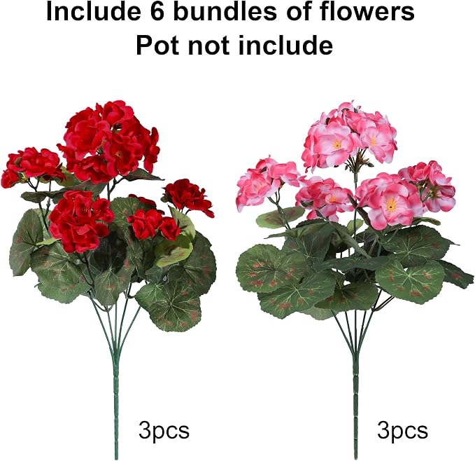 Artificial Geraniums Fake Flowers - Image 5