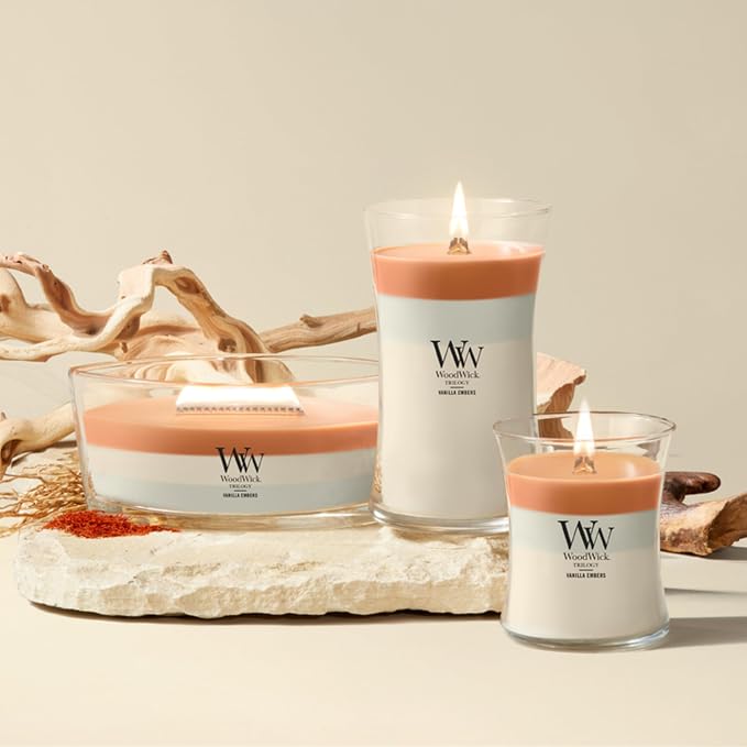 WoodWick Vanilla Embers Large Hourglass Trilogy Candle - Image 8