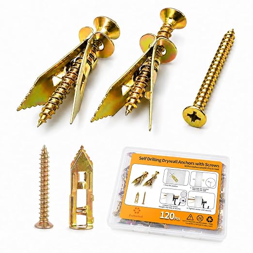 Jyphorixal 120 PCS Self Drilling Drywall Anchors by Borntobeprofessional