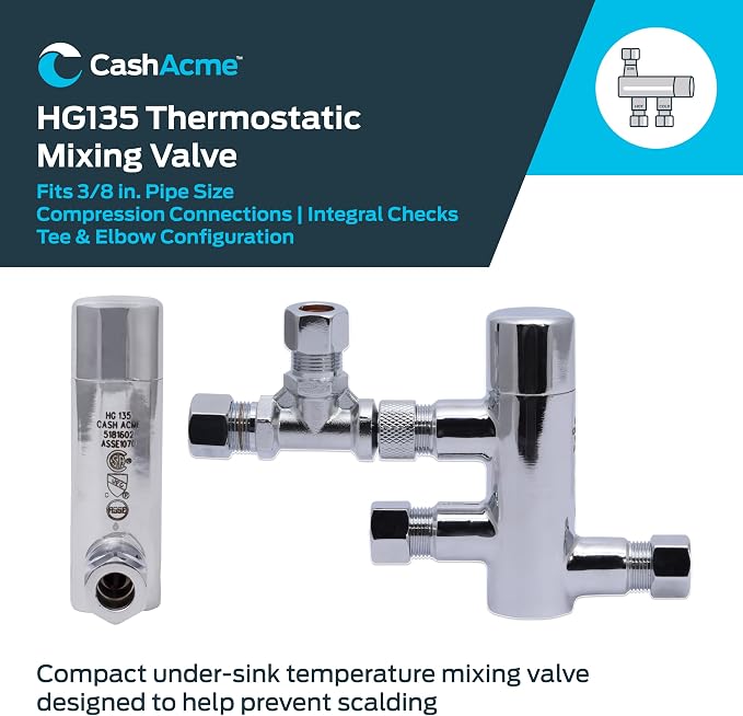 Cash Acme 3/8 Inch HG135 Thermostatic Mixing Valve - Image 2