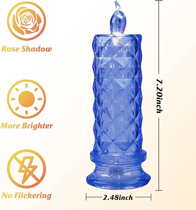 SupBri 4PCS Rose Halo LED Flameless Candles, Valentines Anniversary Wedding - Image 4