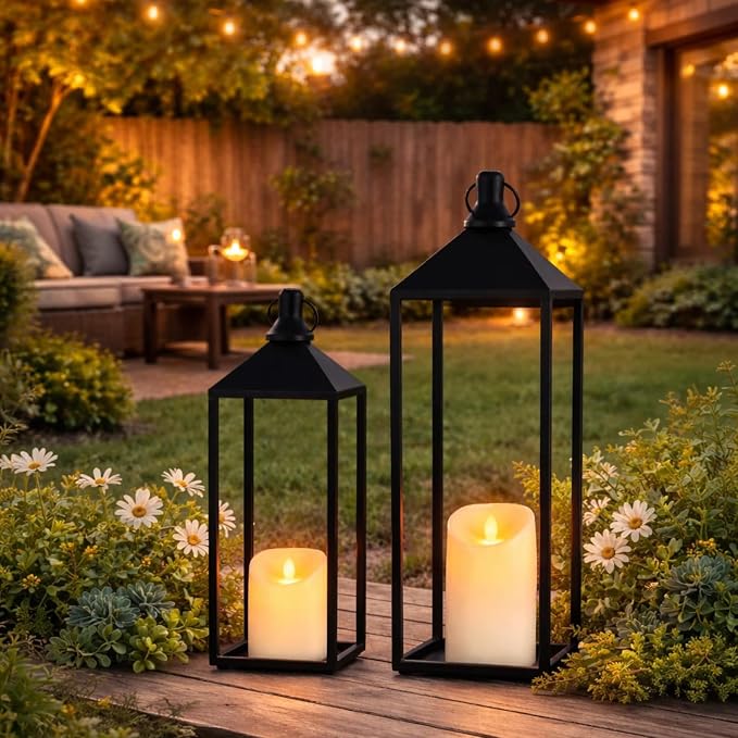 Lanterns Decorative Outdoor Indoor, Home Decor, Modern Farmhouse Lantern Decor - Image 3