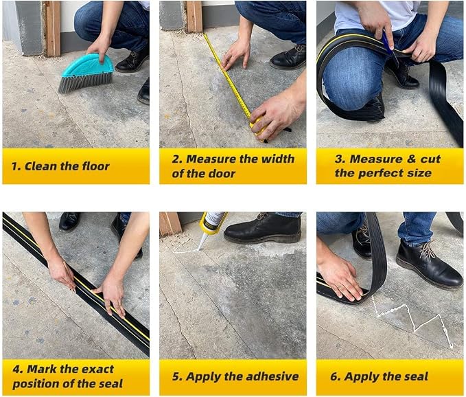 Jin&Bao 12FT Garage Door Threshold Seal Rubber Weather Strip 1 Adhesive | - Image 7