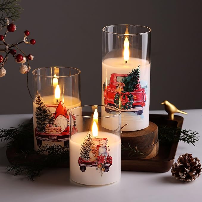 Christmas Glass Flameless Candles - Image 7