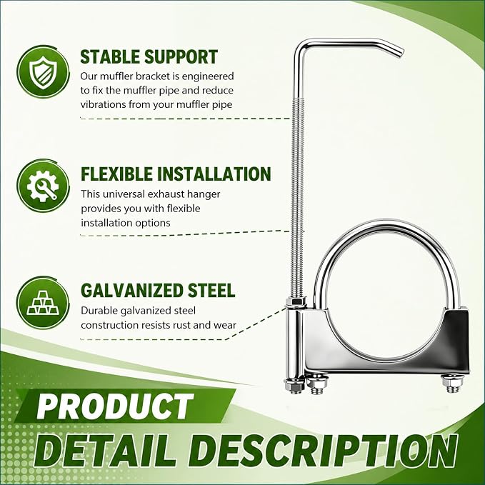 4 Inch Exhaust Hangers, Heavy Duty Adjustable 4 Exhaust Clamp - Image 5