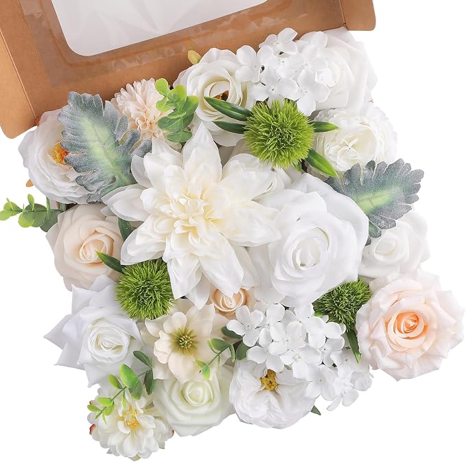 Artificial Flowers Fake Rose Flowers Dahlia by FloweroyalCrafts