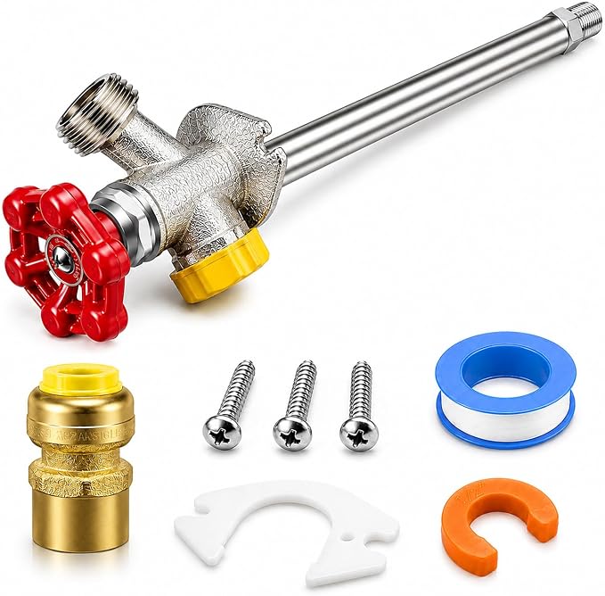 10 inch Anti-Siphon Frost Free Sillcock, No Lead Brass Frost Proof Outdoor by Designedforabetterlife