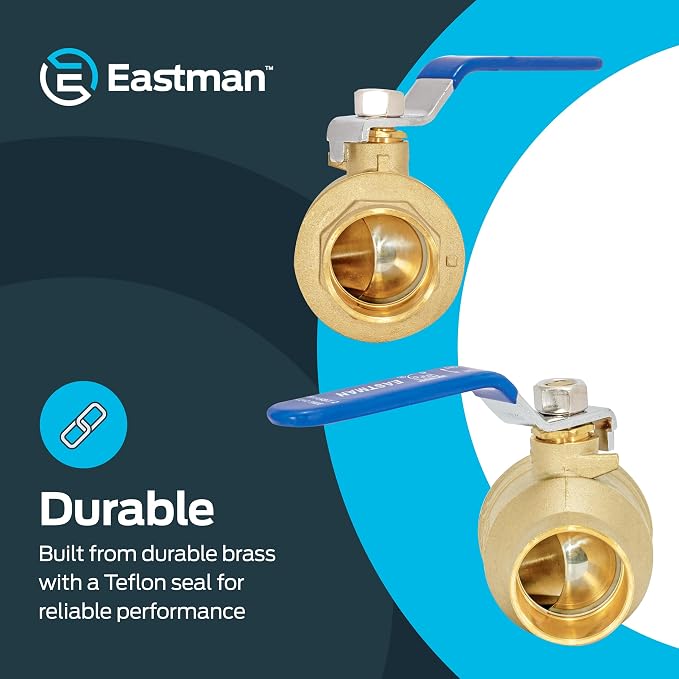 Eastman Heavy Duty Full Port Brass Ball Valve, 1-1/2 in Sweat x 1-1/2 in Sweat - Image 4