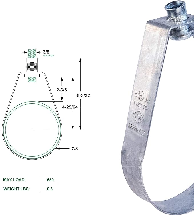 HIGHCRAFT ITSO-HQ04 Swivel Loop Pipe Hanger, Pre-Galvanized Steel, 4 in - Image 7