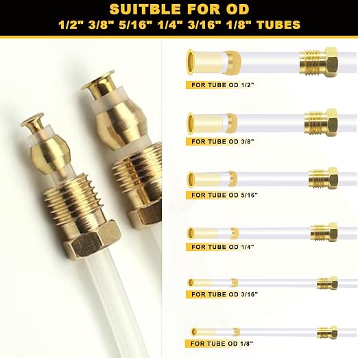 Siptenk 520PCS Brass Compression Sleeves Ferrules Inserts Fittings Kit | 6 - Image 4
