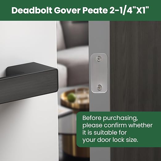 1" x 2-1/4" Door Hole Cover Plate, Stainless Steel Door Strike Filler Plate | - Image 3
