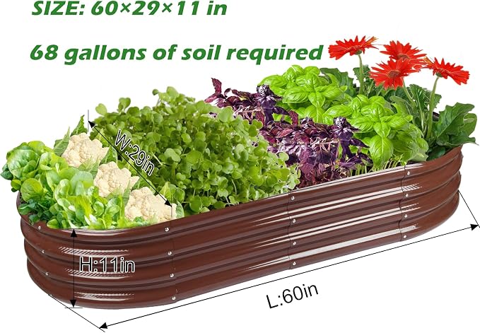 Rakukiri Raised Garden Bed GRS Certified Galvanized Planter Box Outdoor - Image 3