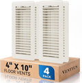 4" x 10" Floor Register Vent Covers 4-Pack, Cream White by VENTYUN