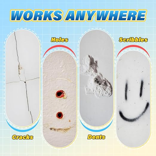 DIYSELF 9-Piece Spackle Wall Repair Kit, 7 oz White Touch Up Paste Set | - Image 4