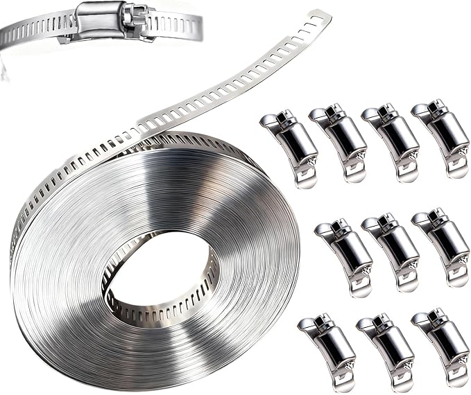 Hose Clamp Kit, 33 FT 304 Stainless Steel, Cut-to-Size by ALLWIN