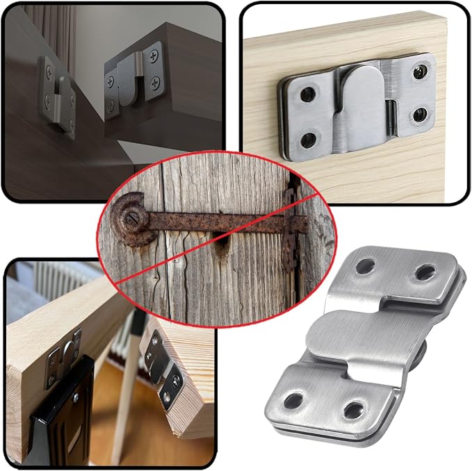 Flush Mount Bracket with Screws 6 Sets Hanging Buckle Kit, Interlocking Heavy - Image 5