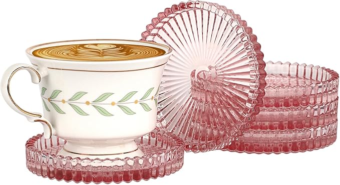 Modern Clear Coaster Set of 5- Glass Coasters - Image 8