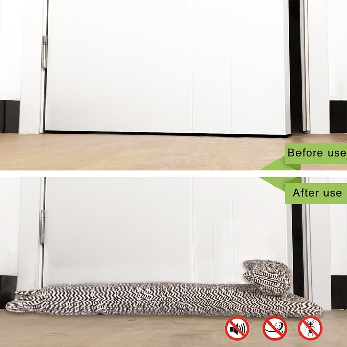 34 Inch 3LB Heavy Duty Under Door Draft Stopper, Decorative Soundproof Door - Image 5