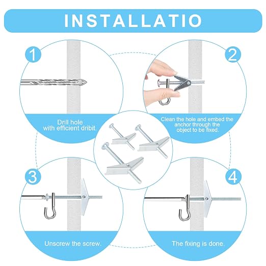 26Pcs 3 Sizes Hollow Wall Anchors 1/8”12pcs 3/16”8pcs 1/4”6pcs Heavy Duty - Image 4