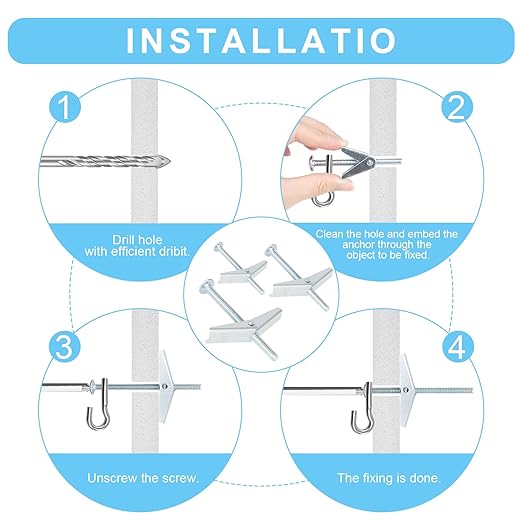 14Pcs Hollow Wall Anchors 1/4” Heavy Duty Butterfly Anchors - Image 4