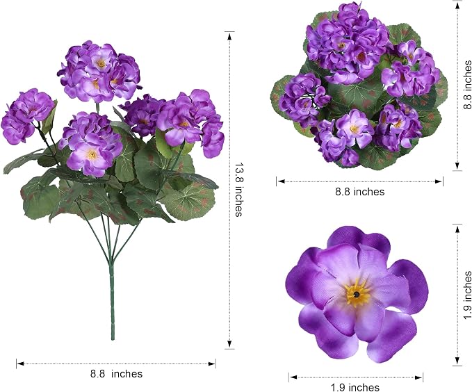 Artificial Geranium Fake Flowers - Image 6