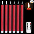 GenSwin Flameless Taper Candles LED Battery Operated Remote Timer Red | LED by GenSwin