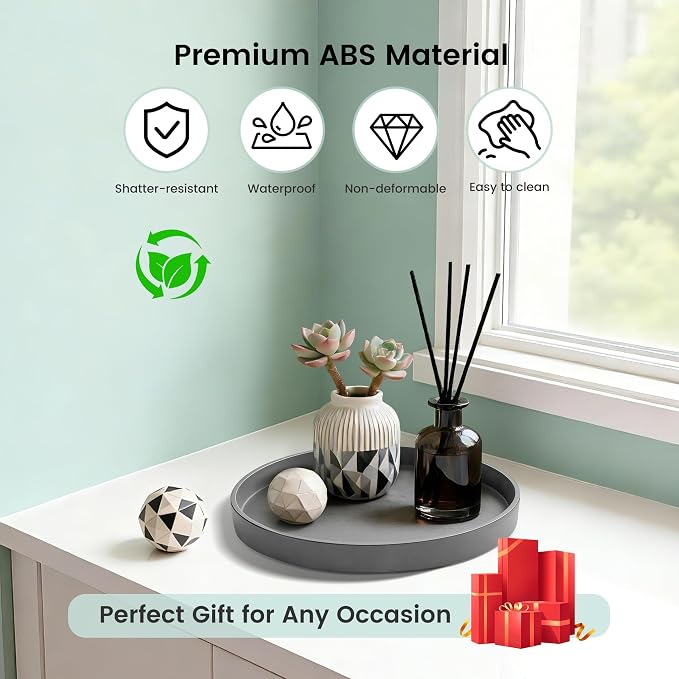 1 Pack 10" Bathroom and Vanity Tray, ABS Bathroom Counter Organizer, Coffee - Image 5