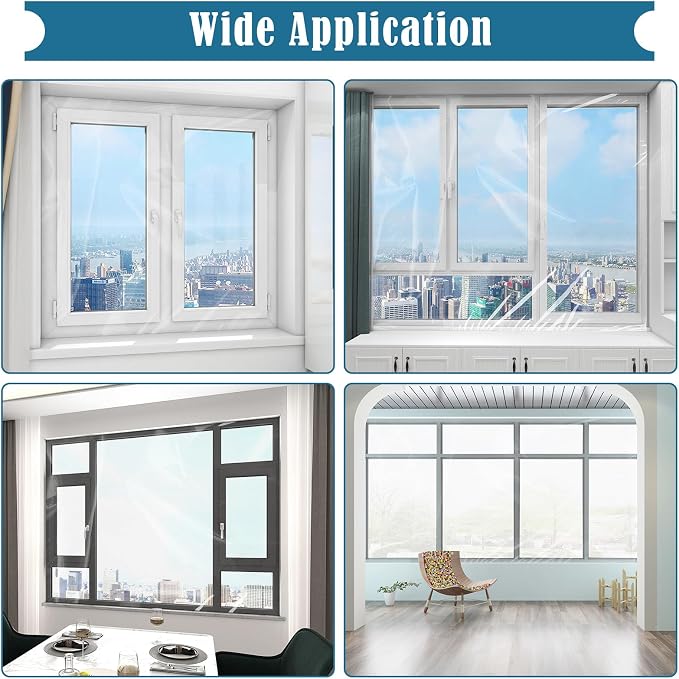 Window Insulation Kit, 63×394" and 87×110" Plastic Window Winterizing | Thicken - Image 7