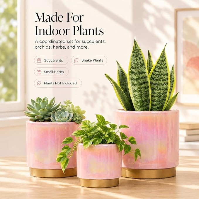 Gepege Ceramic Plant Pots for Indoor Plants, Planters - Image 7
