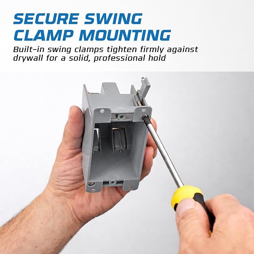 1-Gang Old Work Outlet Box, 14 Cubic Inch Single Gang PVC Electrical Box Swing - Image 6
