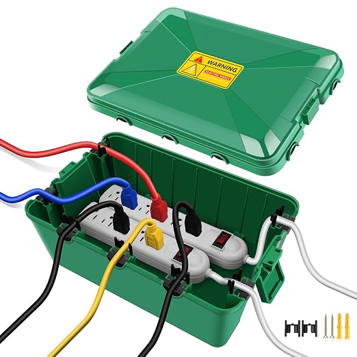 NineLeaf Green Waterproof Electrical Box, Outdoor Weatherproof Plug Cover | by NineLeaf