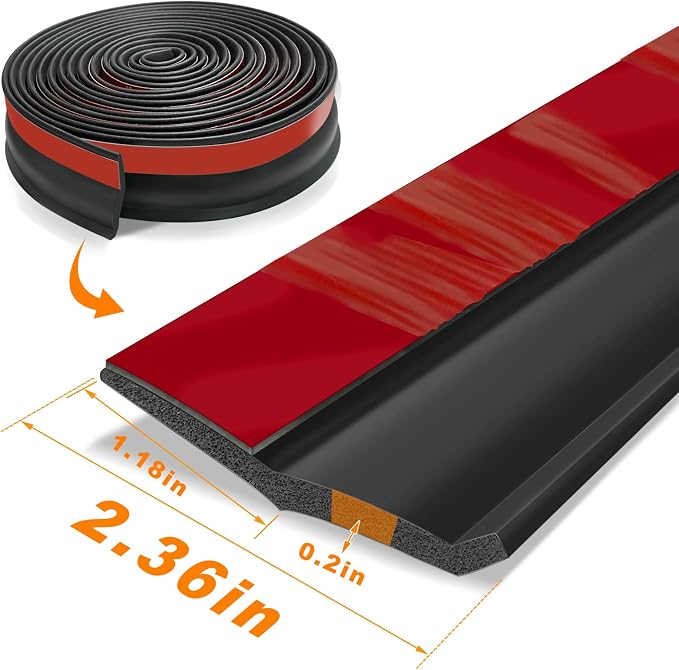 Garage Door Bottom Seal Strip, 20ft Weatherproof Rubber Door Threshold Seal | - Image 2