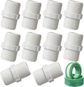 10PCS 3/4 Inch PVC Pipe Fitting Hex Nipple, 3/4 Male X 3/4 Male Thread Coupling by YTFSA