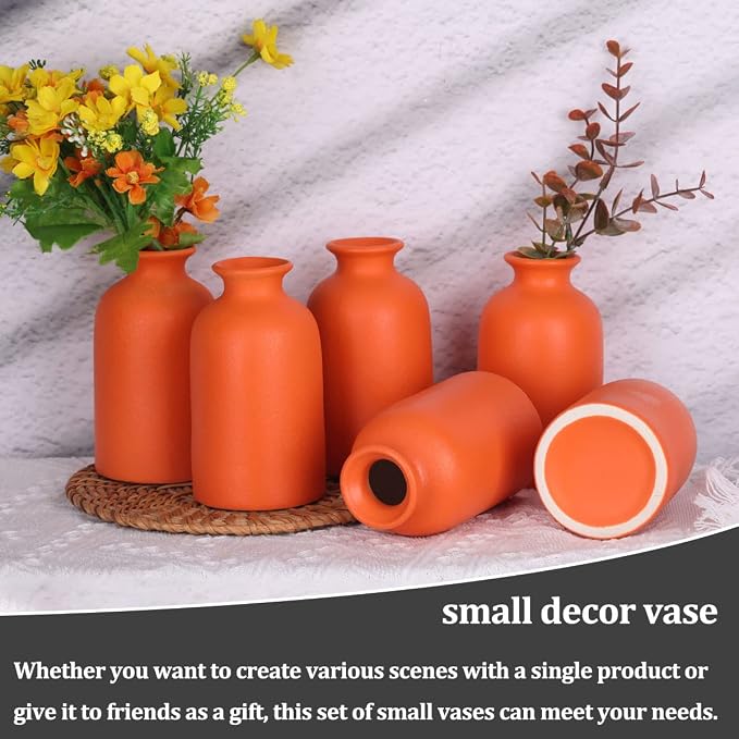 Orange Bud Vases Set of 6 - Image 7