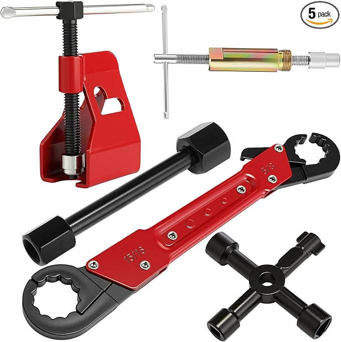 5 Pcs Angle Stop Wrench Kit Plumbing Tool, Compression Sleeve Puller by Lanties