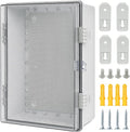 Junction Box, Hinged Grey Clear Cover IP67 Waterproof ABS Project Box by Otdorpatio