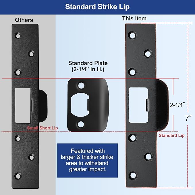 Extra-Long Door Strike Plate, Extended Length/Height - Image 3