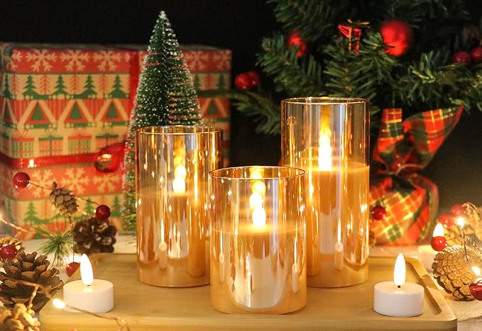 GenSwin Glass Flameless Led Candles Battery Operated - Image 2
