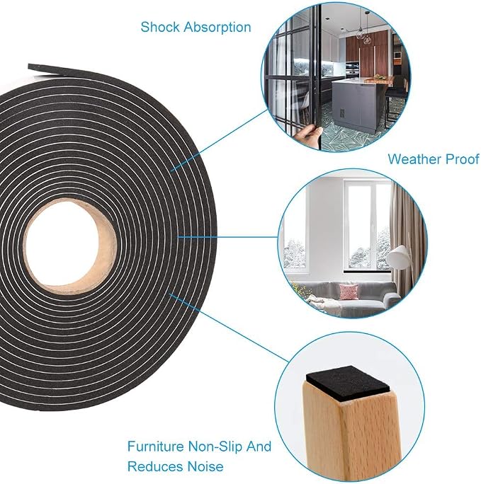 Seal Foam Tape, 1/2 Inch W x 1/8 Inch T Weather Stripping - Image 4
