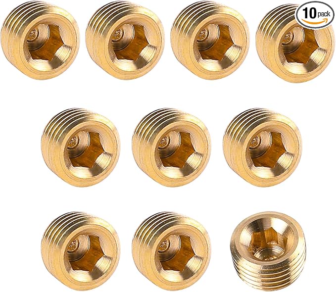 Brass 3/8" NPT Male Pipe Plug Fitting Set by Sliverdew