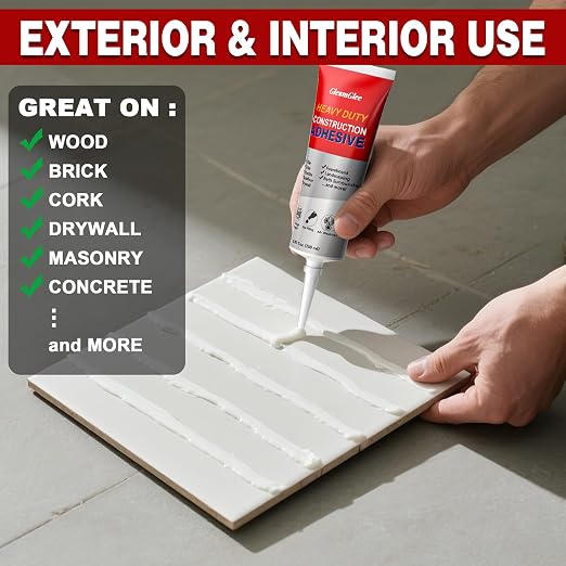 Construction Adhesive, 8.8 fl oz Heavy-Duty Waterproof Cement Glue | Strong - Image 5