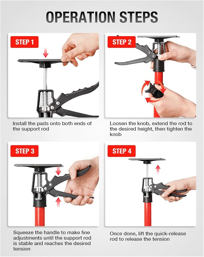 2PK Cabinet Jacks, 45 to 114 in Adjustable Telescopic Support Pole | Heavy Duty - Image 5