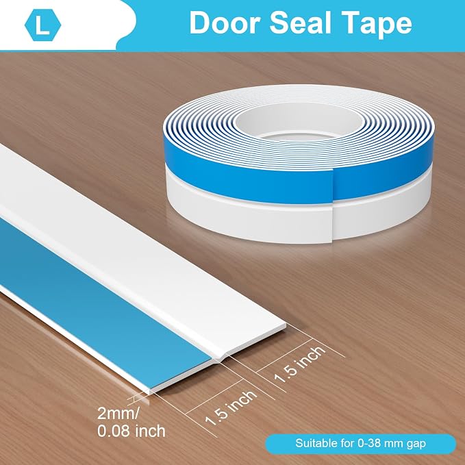 Weather Stripping Door Seal, 20 Ft Shower Door Seal, 3 in | Flexible door sweep - Image 2