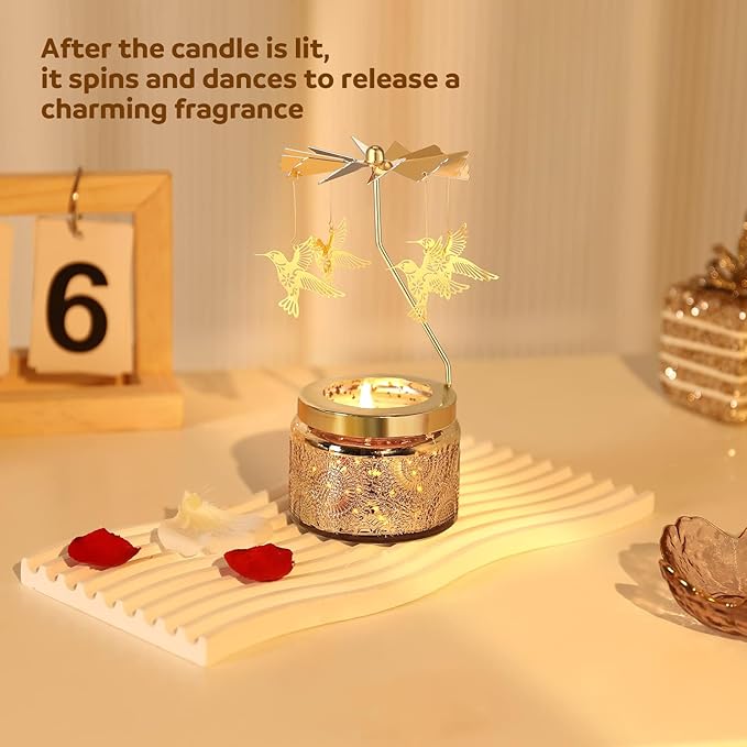 Curimama Unique Rotating Hummingbird Candle Gift Set - Image 3