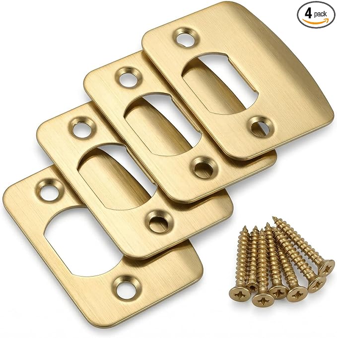 Door Latch Strike Plate, 2-1/4" X 1-7/16" Solid Metal by Priseen